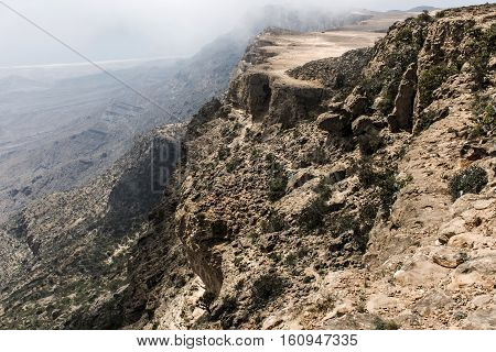 Highest point Jabal Samhan mountain viewpoint in Dhofar mountains Oman 3