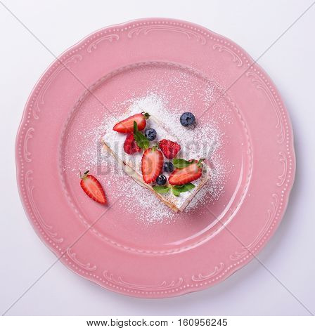 A delicious slice of cake Italian Napoleon Milfey