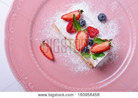 A delicious slice of cake Italian Napoleon Milfey