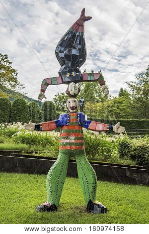 HAKONE, JAPAN - OCTOBER 4, 2016: Detail from Hakone open air museum in Japan. Museum featuring over a thousand sculptures and works of art.