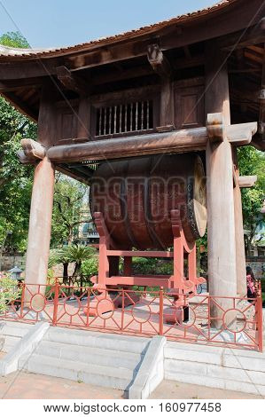 Vietnam, Hanoi - October 21, 2016: Temple of Literature, the van Mieu, in the centre of Hanoai
