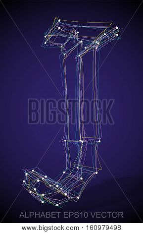 Abstract illustration of a Multicolor sketched J with Transparent Shadow. Hand drawn 3D J for your design. EPS 10 vector illustration.