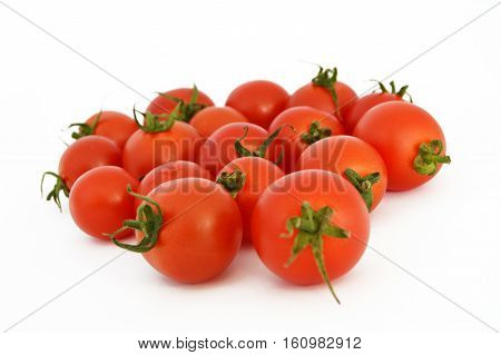 On white & copy space fresh healthy cherry tomatoes stock pictures