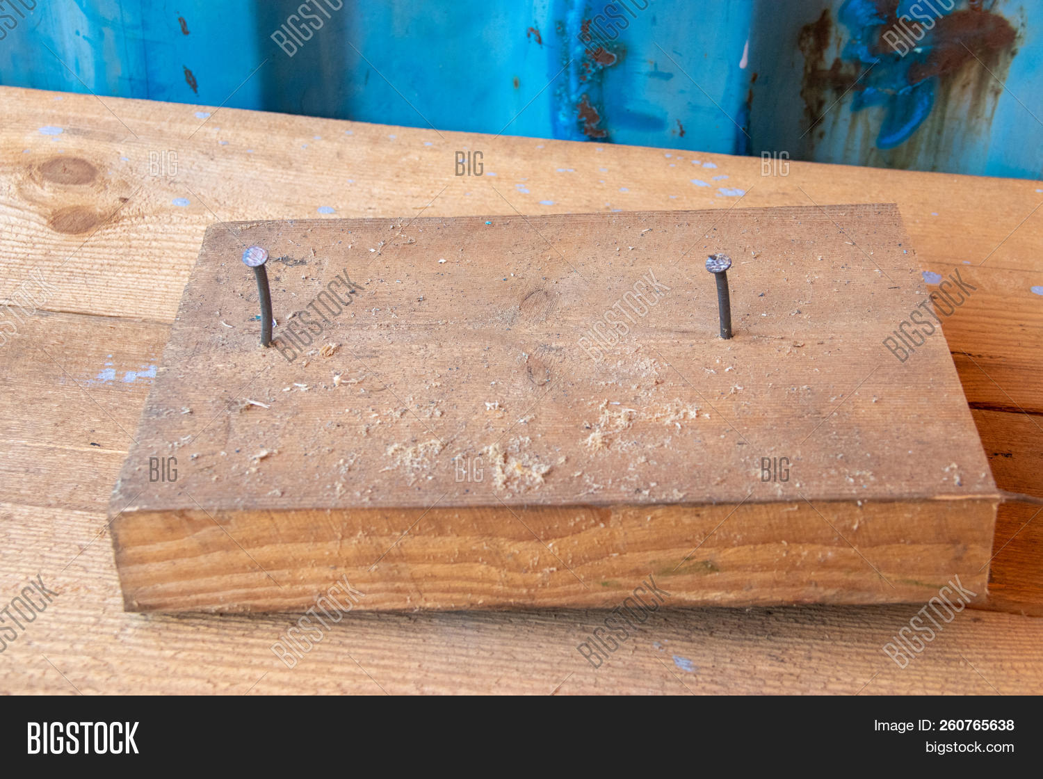Wooden Block Two Nails Image & Photo (Free Trial) Bigstock