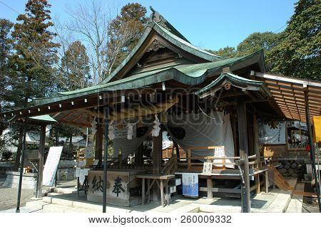 Inuyama, Japan-23 Apr, 2018: Haritsuna Shrine At Inuyama Castle In Aichi Prefecture, Japan. Aichi Pr