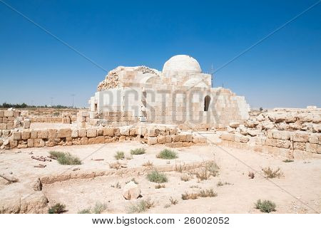 Hammam Al Sarah castello nel deserto, patrimonio dell'umanità.Giordania