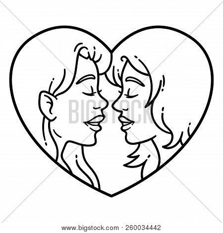 Gay Couple Love. Lesbian Love. Isolated Lovely Homosexual Spouses On A White Background. Equality In