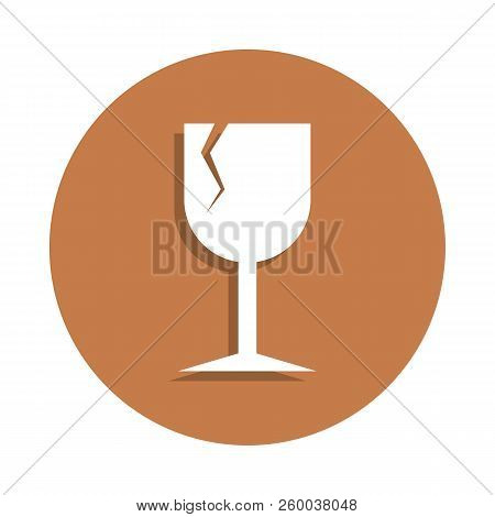 Sign Broken Glass Icon In Badge Style. One Of Logistic Collection Icon Can Be Used For Ui, Ux