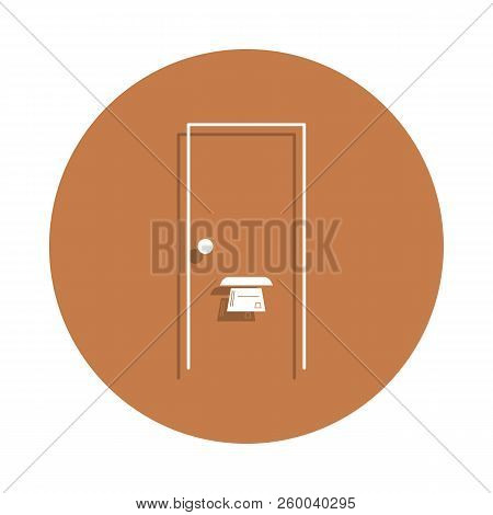 Door Slot In The Door Icon In Badge Style. One Of Logistic Collection Icon Can Be Used For Ui, Ux
