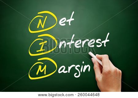 Nim - Net Interest Margin Acronym, Business Concept On Blackboard