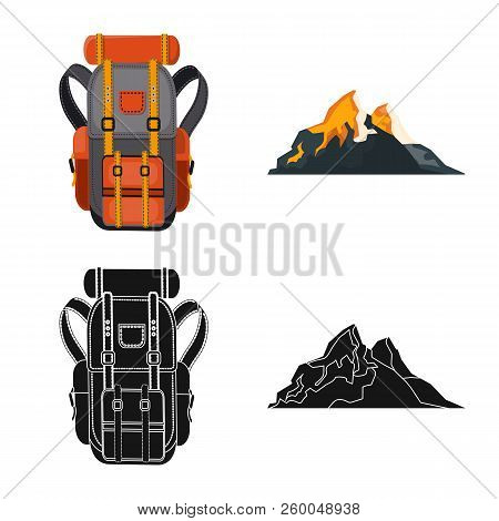 Isolated Object Of Mountaineering And Peak Logo. Collection Of Mountaineering And Camp Stock Symbol 