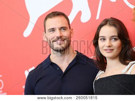 Sam Claflin, Aisling Franciosi  attend 'The Nightingale' photocall during the 75th Venice Film Festival at Sala Casino on September 6, 2018 in Venice, Italy.