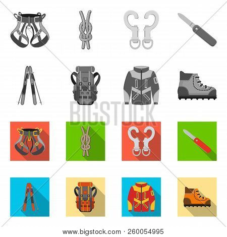 Vector Design Of Mountaineering And Peak Logo. Collection Of Mountaineering And Camp Stock Vector Il