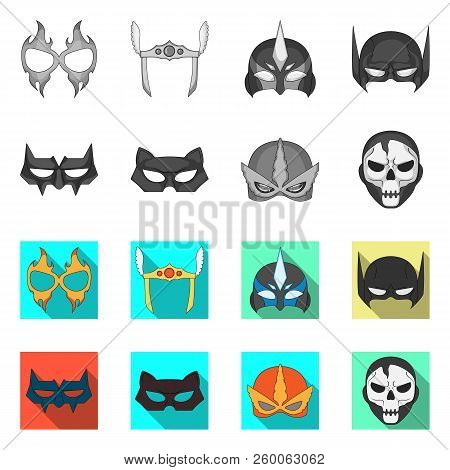 Vector Design Of Hero And Mask Icon. Collection Of Hero And Superhero Vector Icon For Stock.
