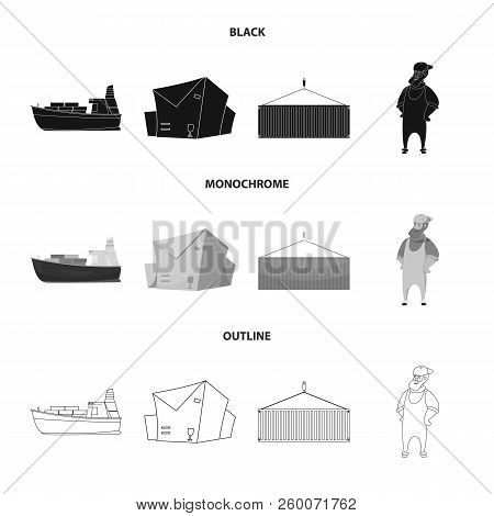 Vector Design Of Goods And Cargo Logo. Set Of Goods And Warehouse Vector Icon For Stock.