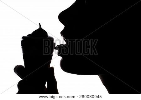 Sauce Melt Joy Big Candy Cacao Leisure Lifestyle Flirt Coquettish People Concept. Side Half-faced Po