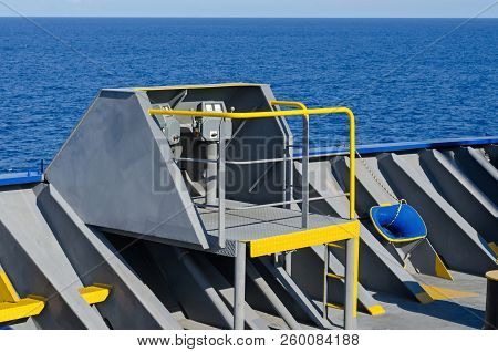 Desk Control Console Of The Mooring Winch
