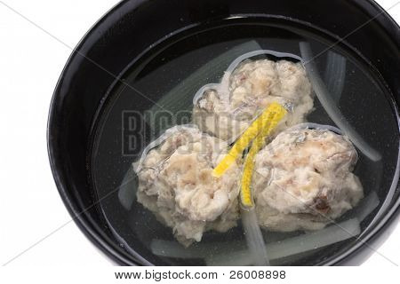 Iwashi no tsumire jiru(sardine dumplings soup), comida japonesa