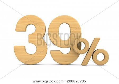 thrity nine percent on white background. Isolated 3D illustration
