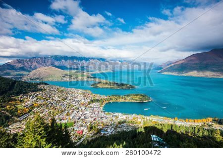View of Queenstown and The Remarkables, Queenstown New Zealand