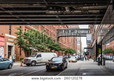 New York City, Usa - June 22, 2018: Street Scene Of Meatpacking District In Chelsea. It Is The Most 