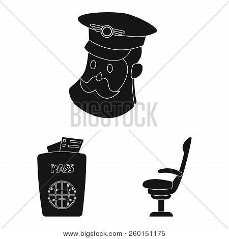 Vector Design Of Airport And Airplane Icon. Set Of Airport And Plane Vector Icon For Stock.