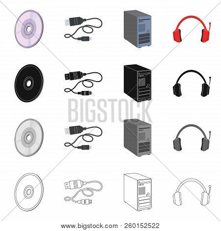Vector Design Of Laptop And Device Sign. Set Of Laptop And Server Stock Vector Illustration.