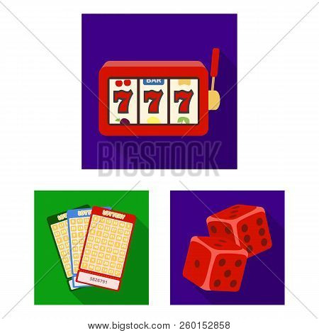 Casino And Gambling Flat Icons In Set Collection For Design. Casino And Equipment Vector Symbol Stoc