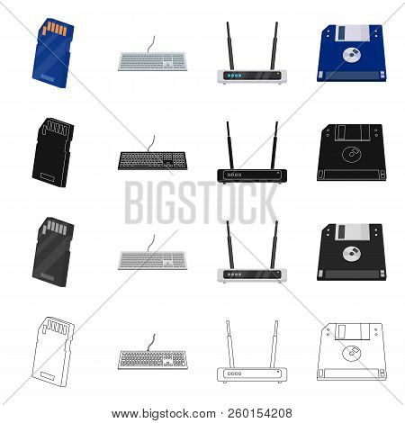 Vector Illustration Of Laptop And Device Icon. Collection Of Laptop And Server Stock Vector Illustra