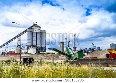 London, Uk - June 9, 2015: Hanson Ready Mixed Concrete. Building Material Factory Hanson