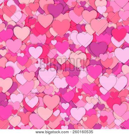 Valentines Day Background. Confetti Hearts Petals Falling. Background Of Colorful Hearts. Love Conce