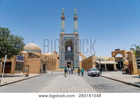 Yazd, Iran -  Masjed-i Jame Mosque In The Old Town Of Yazd, Iran.