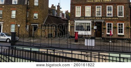 London,uk - June 9, 2015: George & Devonshire Pub At Historic Buildings On Burlington Line Street . 