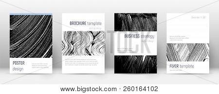 Cover Page Design Template. Minimalistic Brochure Layout. Classic Trendy Abstract Cover Page. Black 