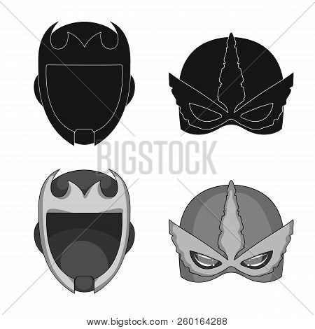 Vector Design Of Hero And Mask Icon. Collection Of Hero And Superhero Vector Icon For Stock.