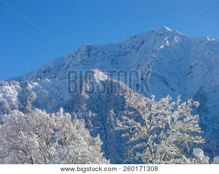 Beautiful Winter Landscape, Mountains In The Snow