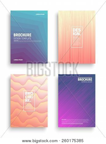Set Of Vector Different Style Brochure Cover Flyer Book Booklet Banner Broadsheet Magazine Poster Pl