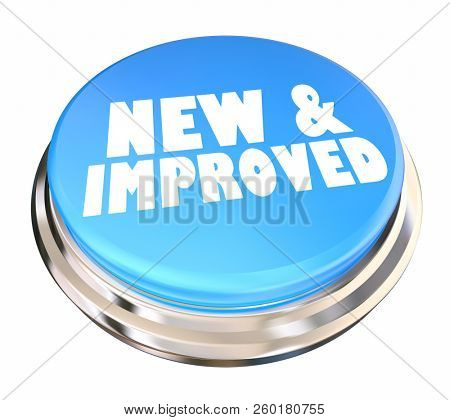 New and Improved Better Improvement Product Button 3d Illustration