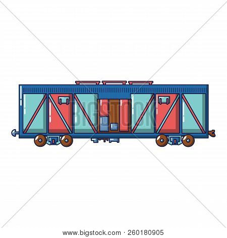 Cargo Train Wagon Icon. Cartoon Of Cargo Train Wagon Icon For Web Design Isolated On White Backgroun