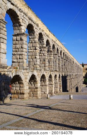 Roman aqueduct of Segovia, Spain, declared World Heritage Sites by UNESCO, Europe