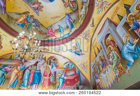 Tiberias, Israel, September 22, 2018 : Interior Of The Greek Orthodox Monastery Of The Twelve Apostl