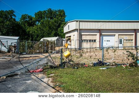 Destroyed Property In La Grange , Texas After Hurricane Destroyed And Flooded This Community During 