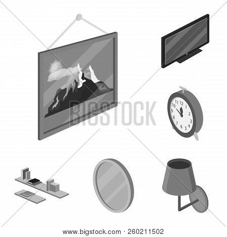 Isolated Object Of Bedroom And Room Sign. Collection Of Bedroom And Furniture Vector Icon For Stock.