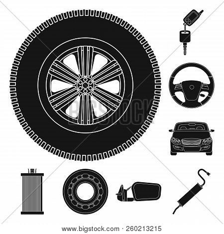Vector Illustration Of Auto And Part Sign. Collection Of Auto And Car Stock Symbol For Web.