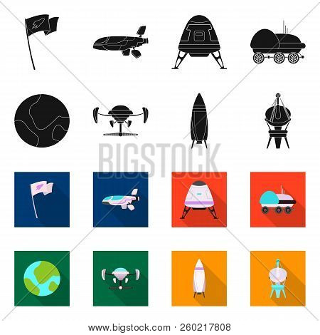 Isolated Object Of Mars And Space Icon. Set Of Mars And Planet Vector Icon For Stock.