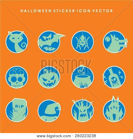 Design Icons With Halloween Themes - Icon Stickers Template Set
