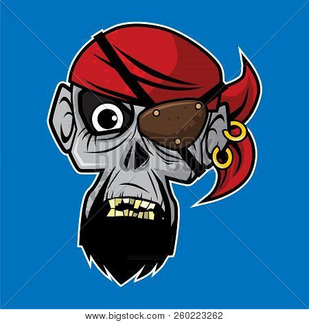 Design Of The Zombie Head Character - Pirate Zombie