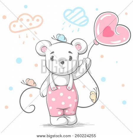 Funny, Cute Teddy Bear - Cartoon Illustration. Vector Eps 10