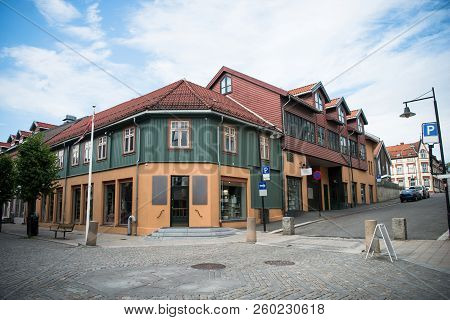 Urban Street With Beautiful Building, Hamar, Hedmark, Norway