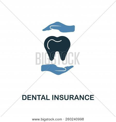 Dental Insurance Icon In Two Color Design. Line Style Icon From Insurance Icon Collection. Ui And Ux
